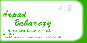 arpad babarczy business card